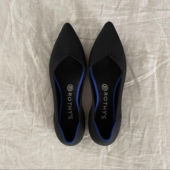 Rothy’s The Point Flat in Classic Black Solid Size 8.5 - Picture 2 of 16